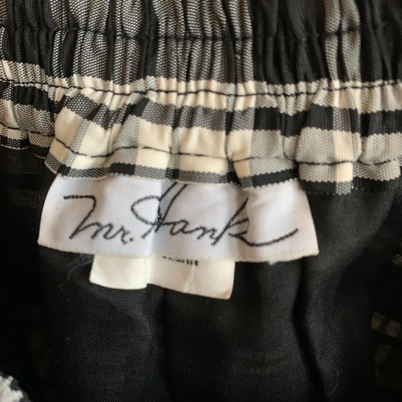 Vintage Mr. Hank 100% Acetate Black & White Check Skirt w/ belt, Approx 8 - Picture 10 of 14